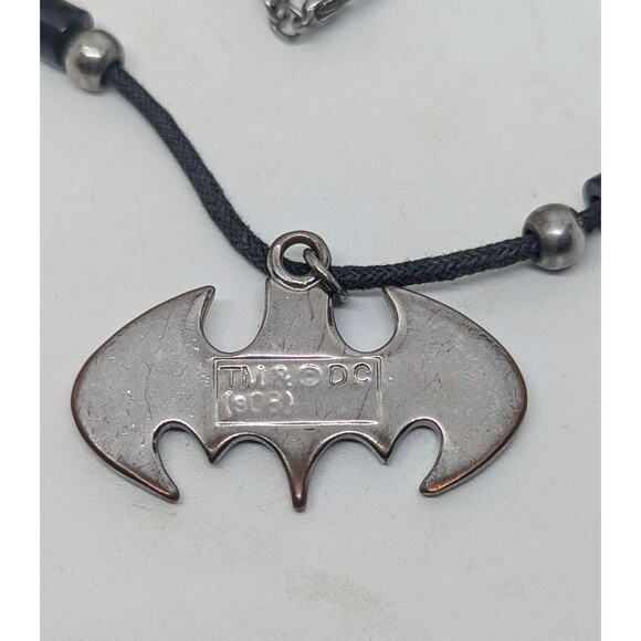 Batman Six Flags Discovery Kingdom Silver Pendant Rope Necklace - Picture 3 of 6